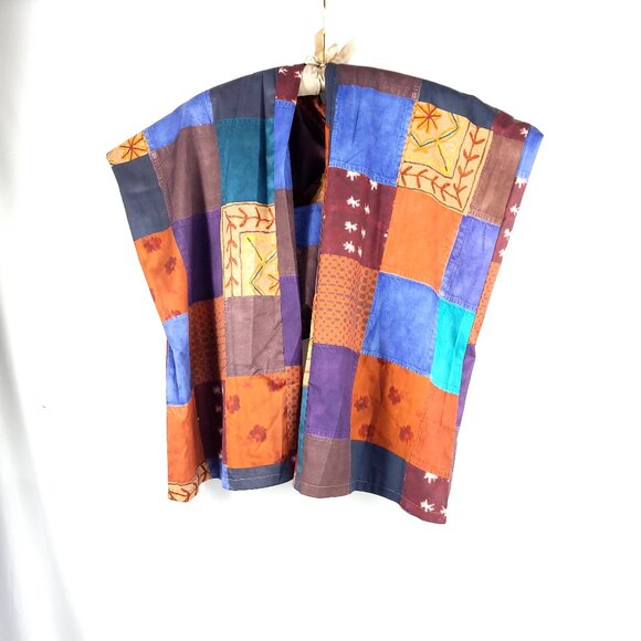 NWT Patchwork Boho Wide-Leg Jumpsuit Overalls ROMWE - Picture 11 of 12